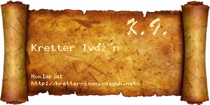 Kretter Iván névjegykártya